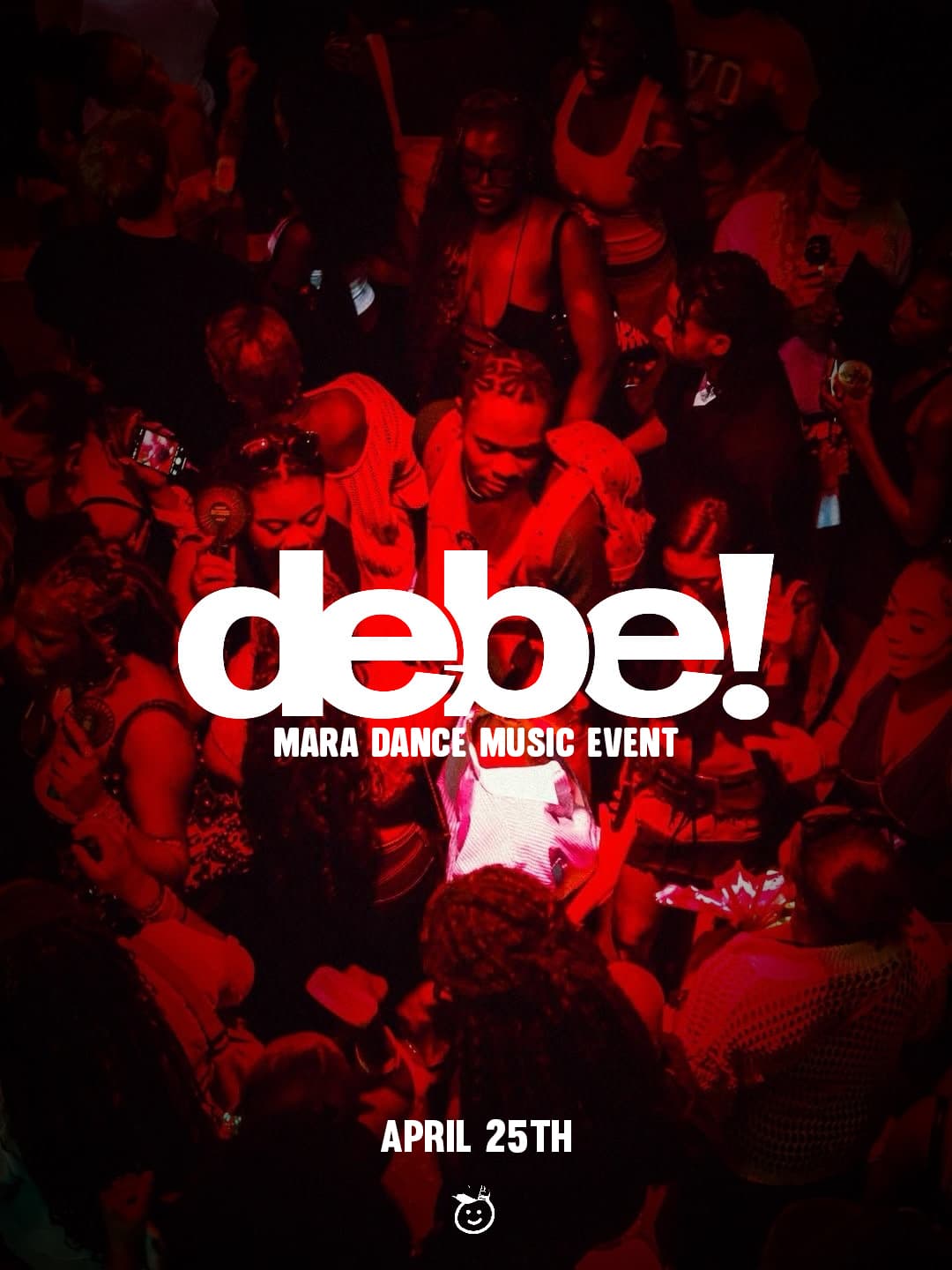 Red toned DEBE background scene with crowd texture